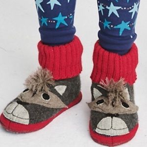 kids boiled wool slippers